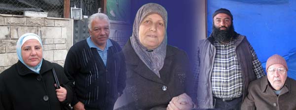 Left to right: Khawla and Majid Hannoun, Fawzieh al-Kurd, Nasser Ghawi and his father
